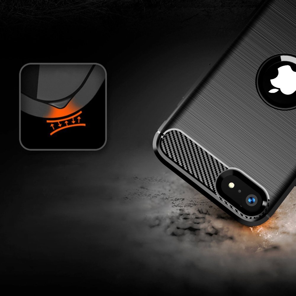 Pokrowiec Carbon Case czarny Apple iPhone SE 2020 / 9