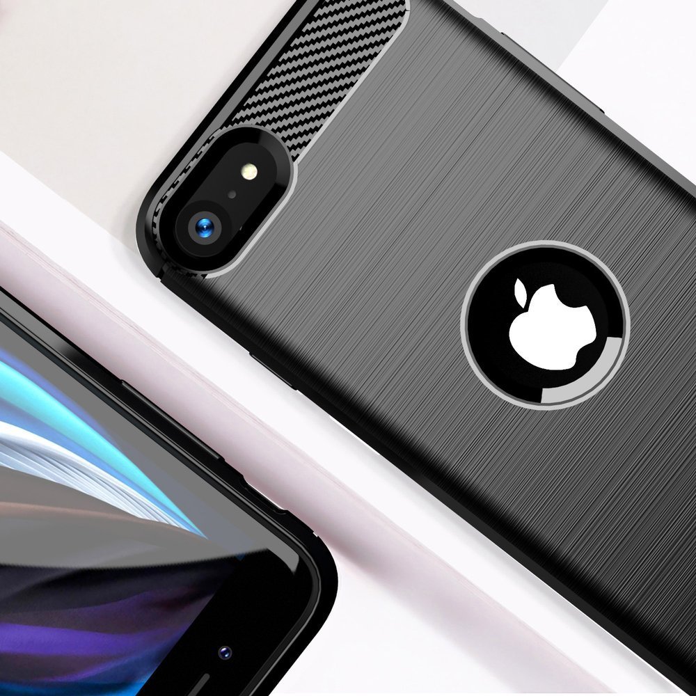 Pokrowiec Carbon Case czarny Apple iPhone SE 2022 / 6