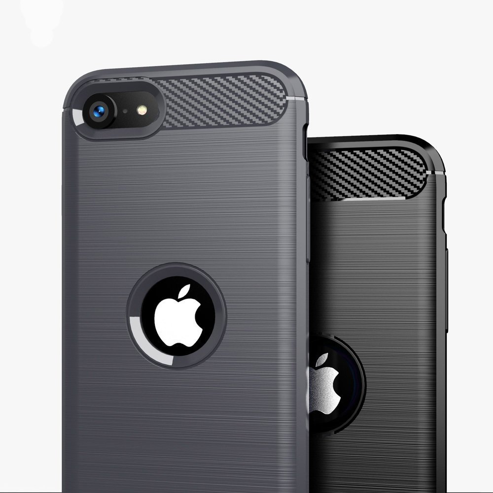 Pokrowiec Carbon Case czarny Apple iPhone SE 2022 / 7
