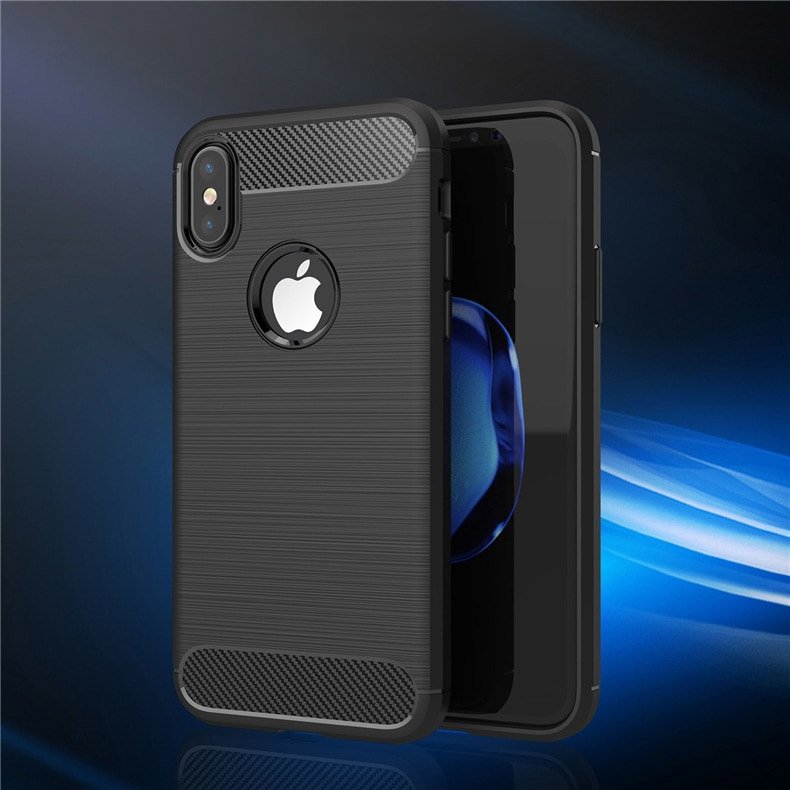 Pokrowiec Carbon Case czarny Apple iPhone X / 2