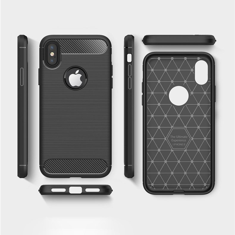 Pokrowiec Carbon Case czarny Apple iPhone XS / 9