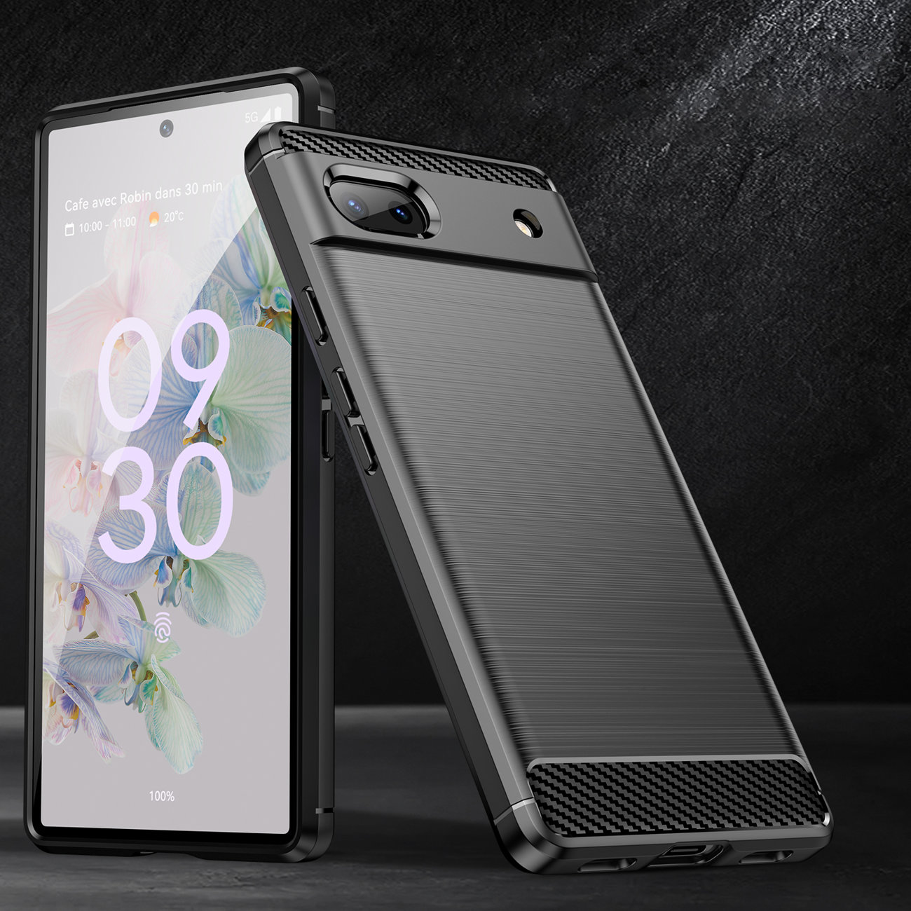 Pokrowiec Carbon Case czarny Google Pixel 6a / 7