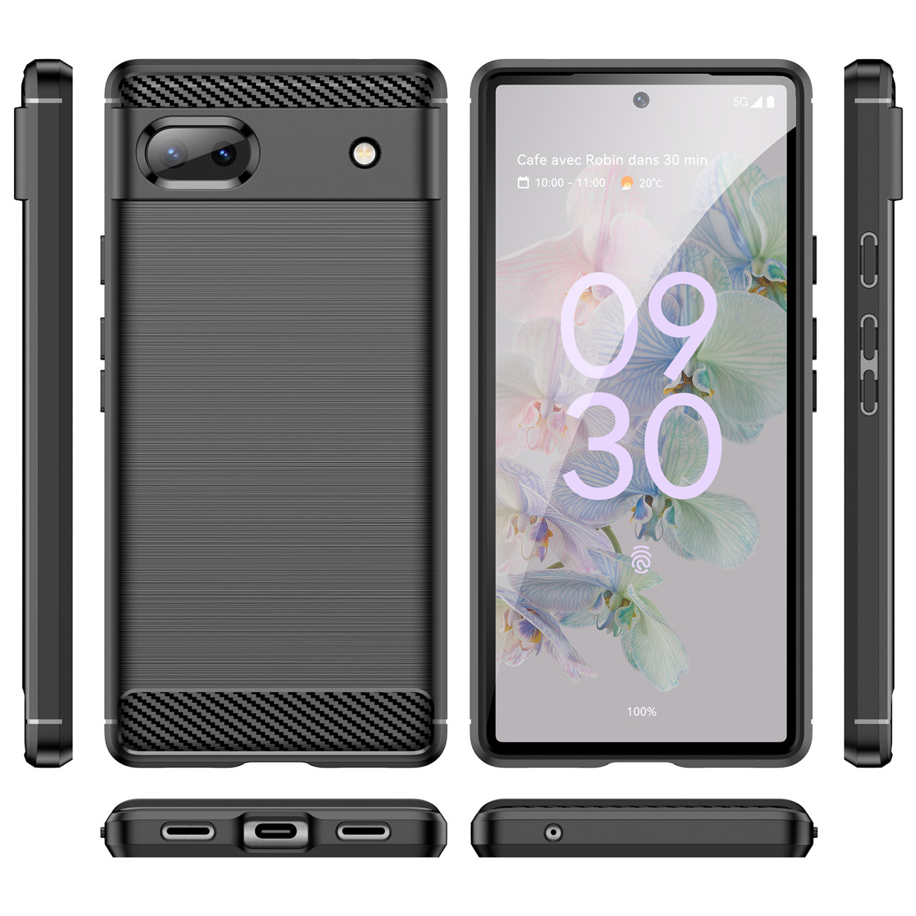 Pokrowiec Carbon Case czarny Google Pixel 6a / 8