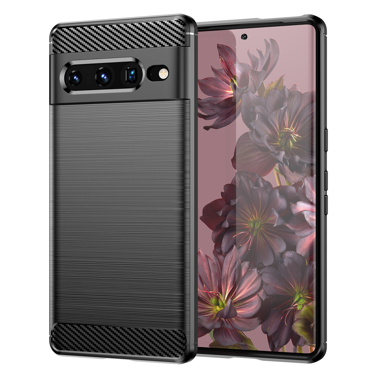 Pokrowiec Carbon Case czarny Google Pixel 7 Pro