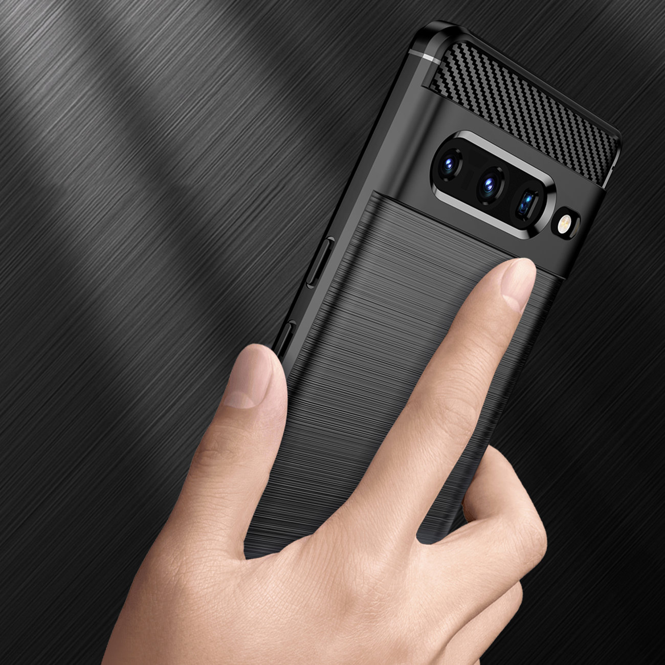 Pokrowiec Carbon Case czarny Google Pixel 7 Pro / 3