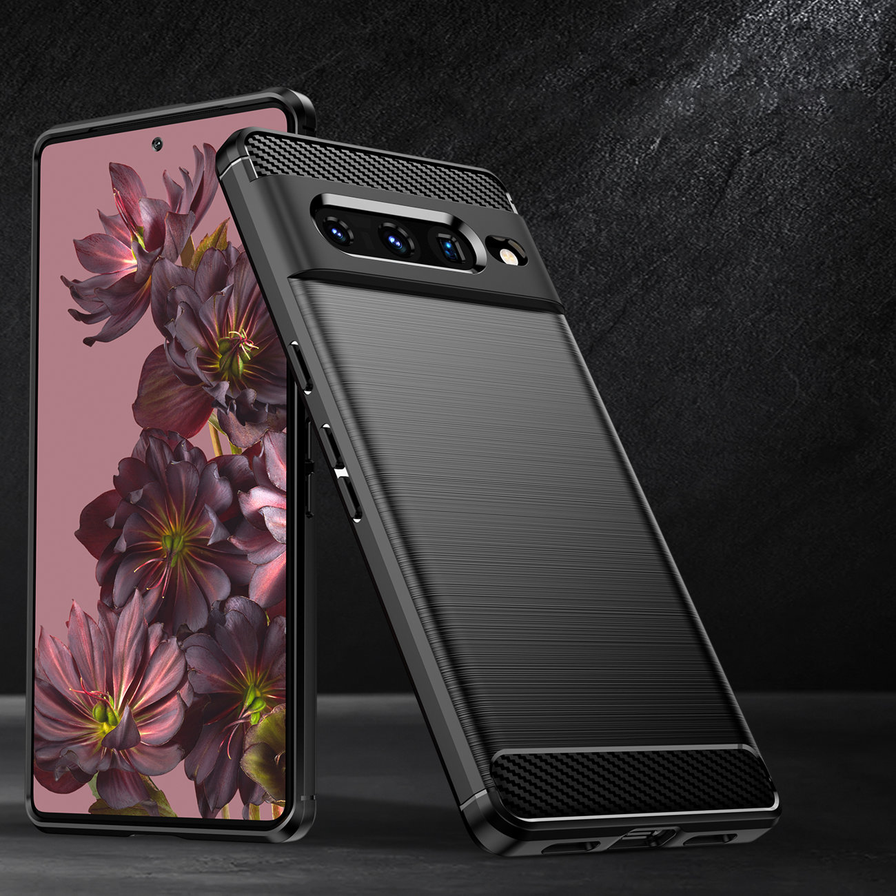 Pokrowiec Carbon Case czarny Google Pixel 7 Pro / 7