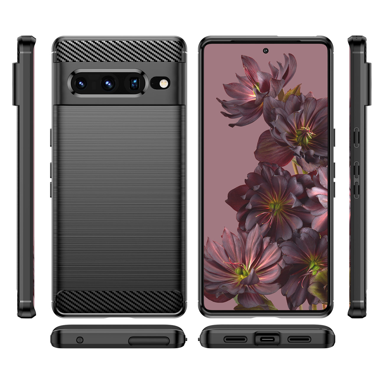 Pokrowiec Carbon Case czarny Google Pixel 7 Pro / 8