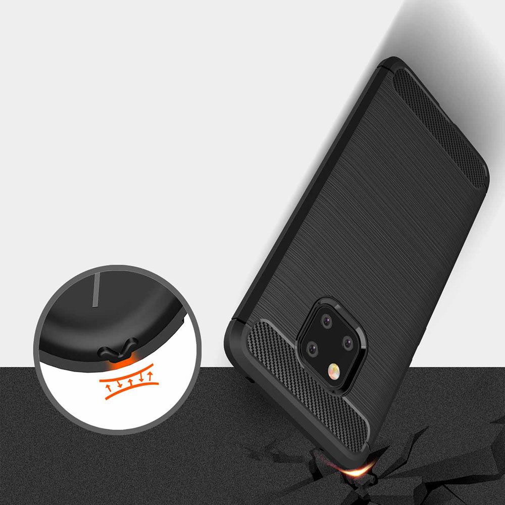 Pokrowiec Carbon Case czarny Huawei Mate 20 Pro / 2