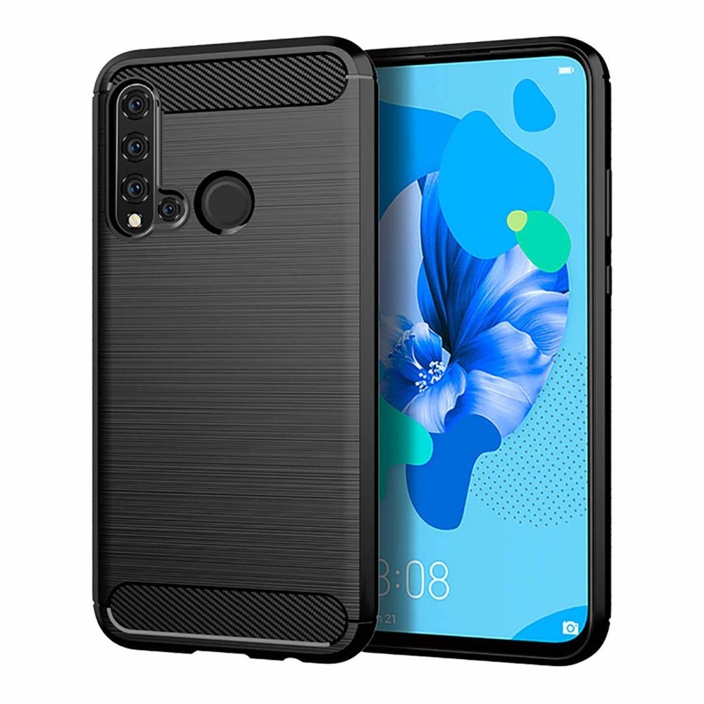 Pokrowiec Carbon Case czarny Huawei P20 Lite 2019