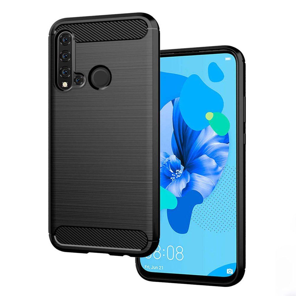 Pokrowiec Carbon Case czarny Huawei P20 Lite 2019 / 2