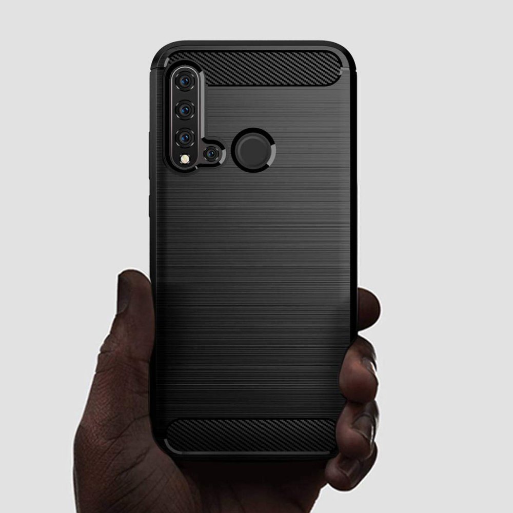 Pokrowiec Carbon Case czarny Huawei P20 Lite 2019 / 7