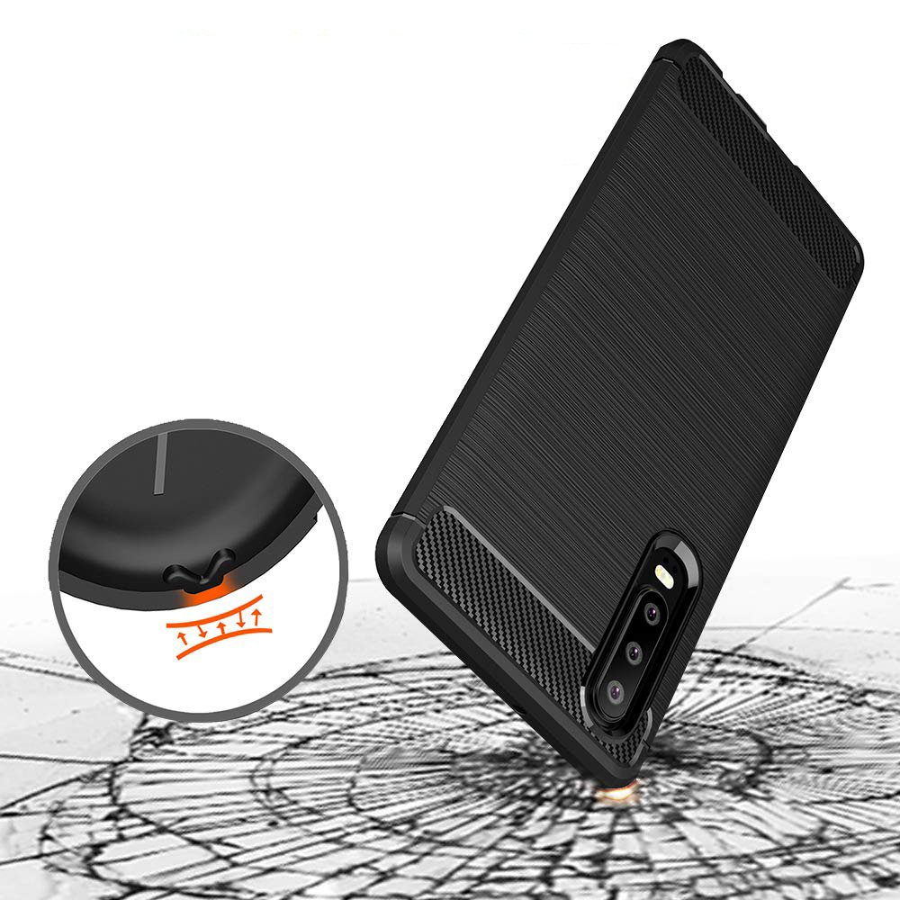 Pokrowiec Carbon Case czarny Huawei P30 / 2