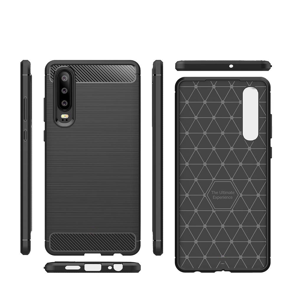 Pokrowiec Carbon Case czarny Huawei P30 / 3