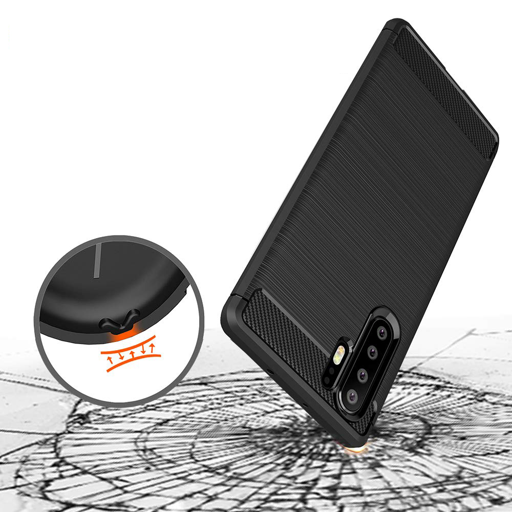Pokrowiec Carbon Case czarny Huawei P30 Pro / 2