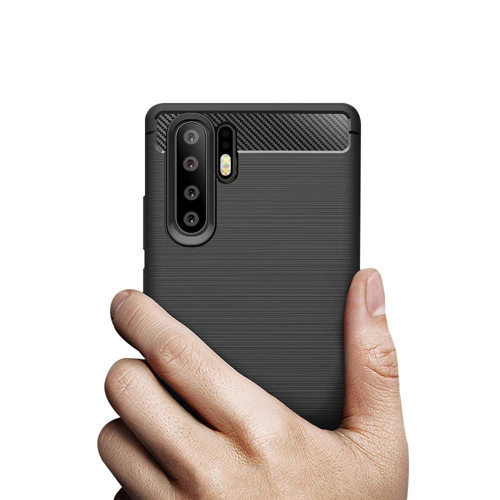 Pokrowiec Carbon Case czarny Huawei P30 Pro / 3