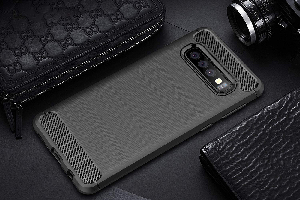 Pokrowiec Carbon Case czarny Huawei P30 / 10