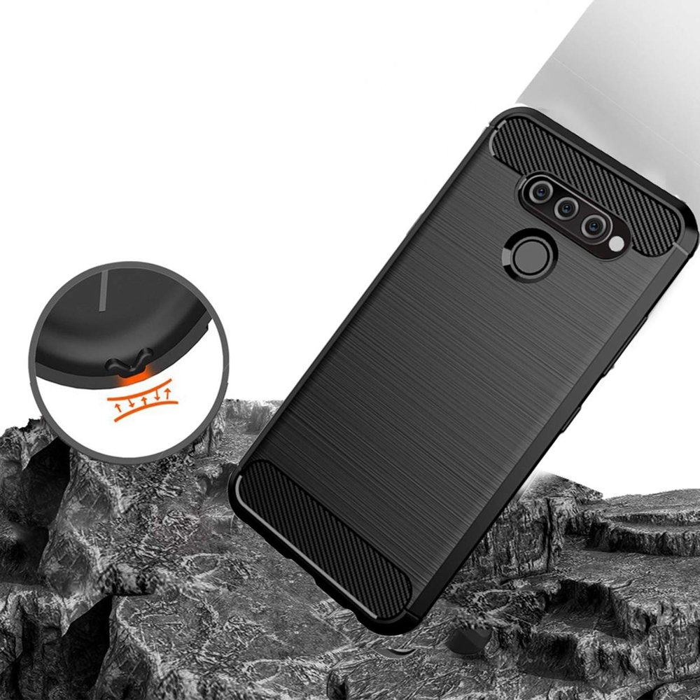 Pokrowiec Carbon Case czarny LG Q6 / 3