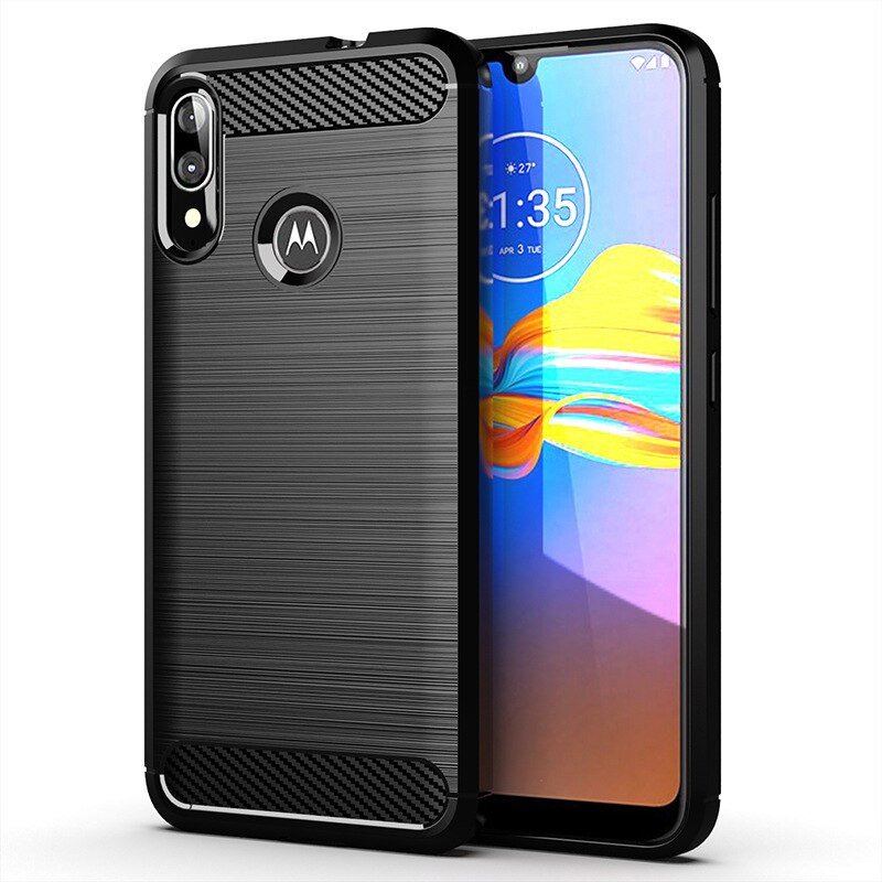 Pokrowiec Carbon Case czarny Motorola Moto E6 Plus
