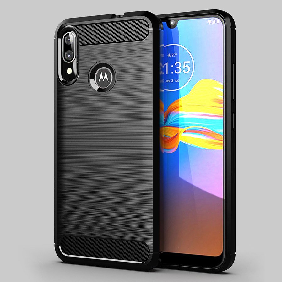 Pokrowiec Carbon Case czarny Motorola Moto E6 Plus / 11