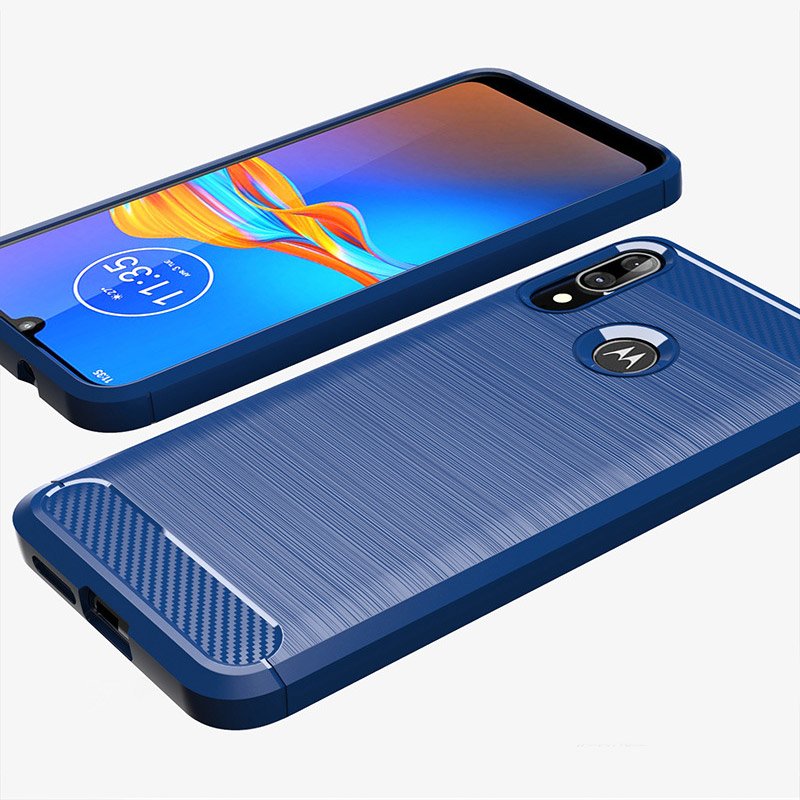 Pokrowiec Carbon Case czarny Motorola Moto E6 Plus / 4