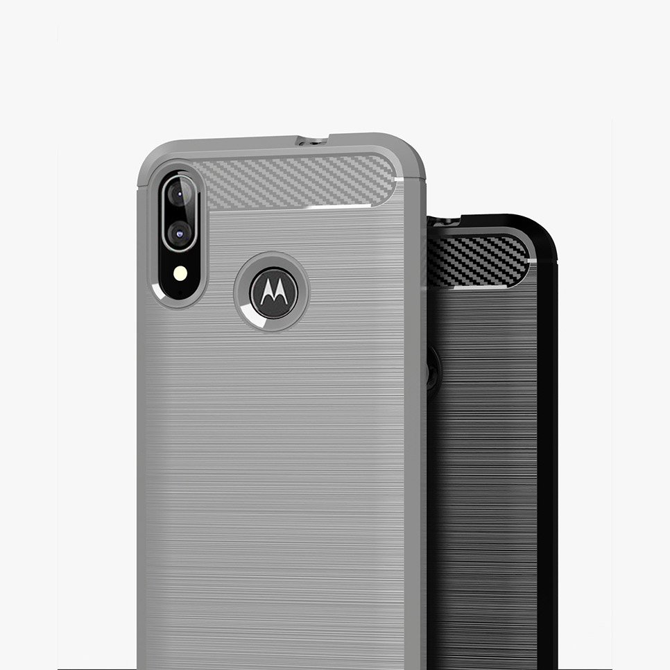 Pokrowiec Carbon Case czarny Motorola Moto E6 Plus / 6