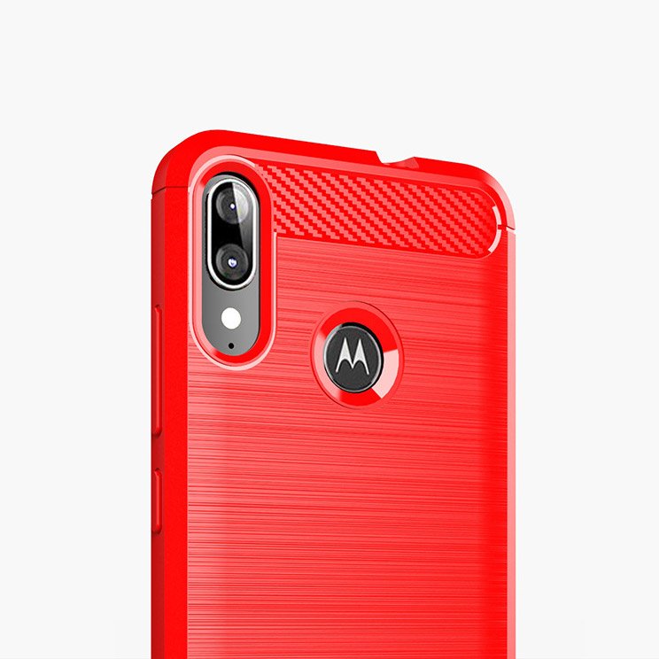 Pokrowiec Carbon Case czarny Motorola Moto E6 Plus / 8