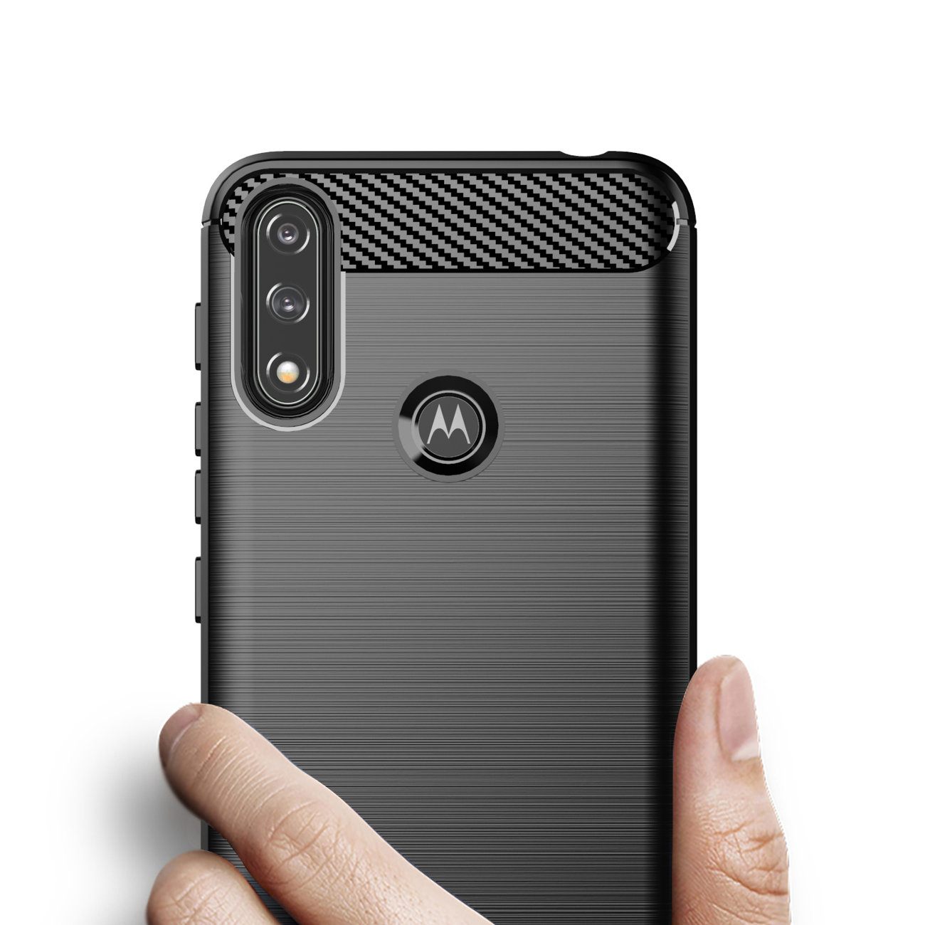 Pokrowiec Carbon Case czarny Motorola Moto E7i Power / 2