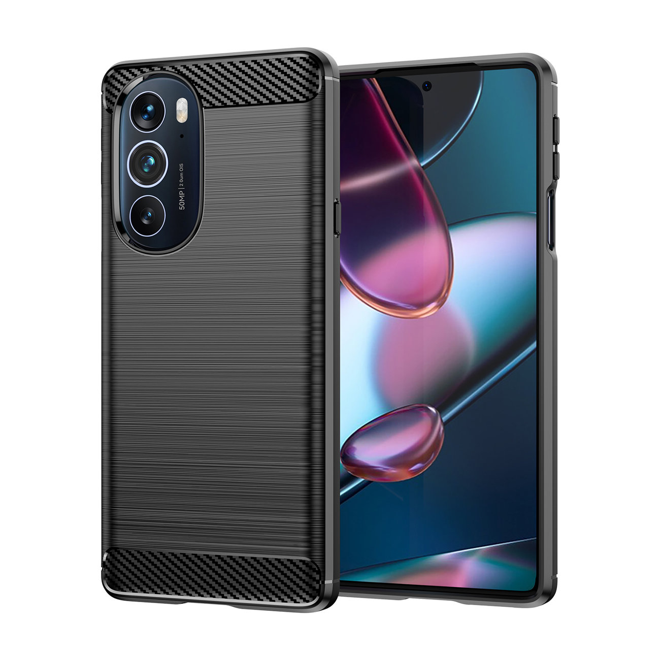 Pokrowiec Carbon Case czarny Motorola Moto Edge 30 Pro