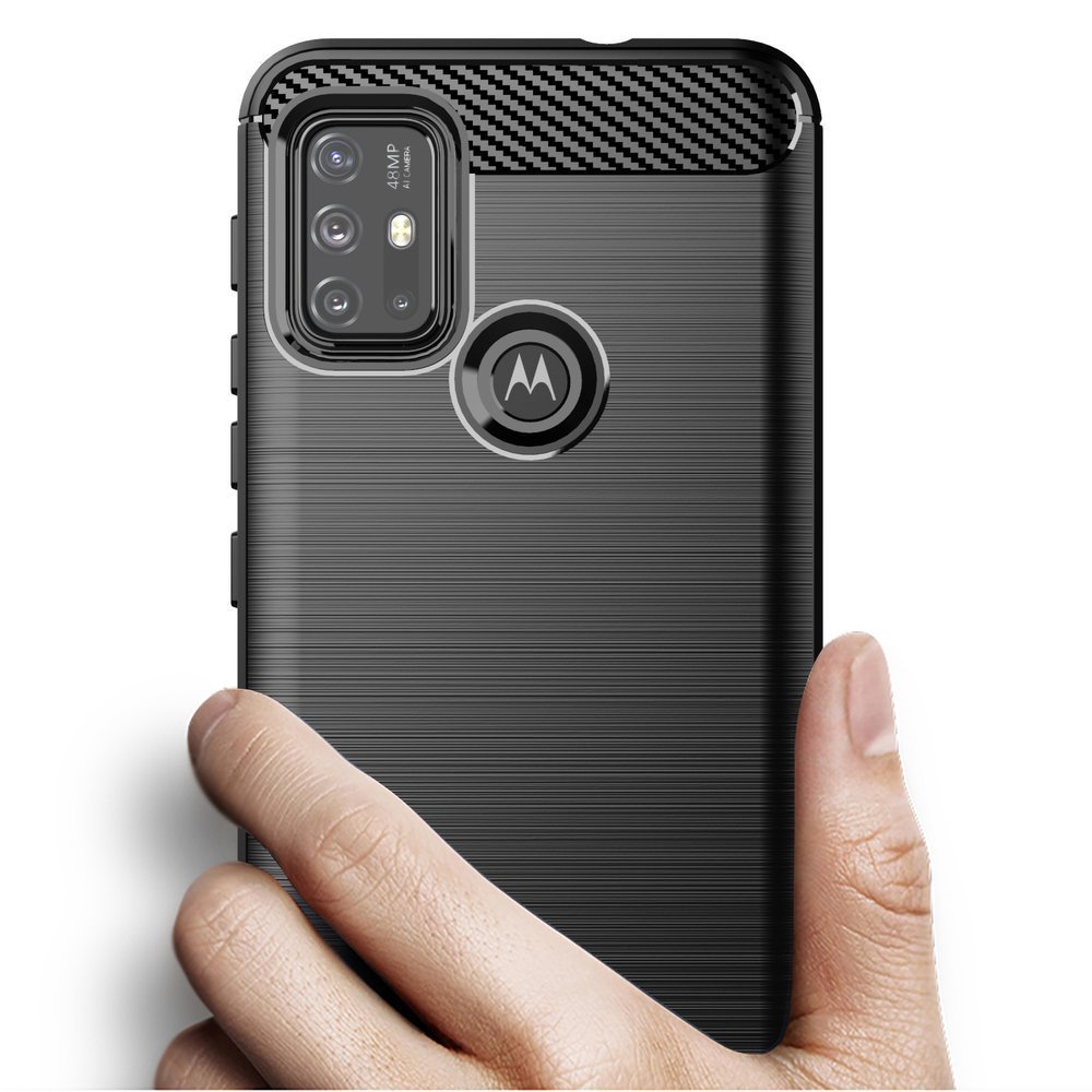 Pokrowiec Carbon Case czarny Motorola Moto G20 / 2