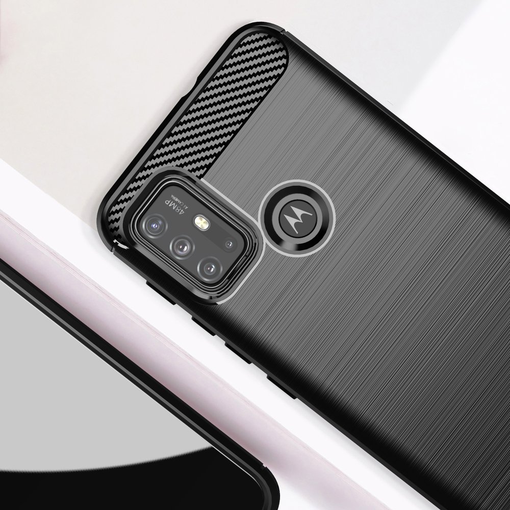 Pokrowiec Carbon Case czarny Motorola Moto G20 / 4
