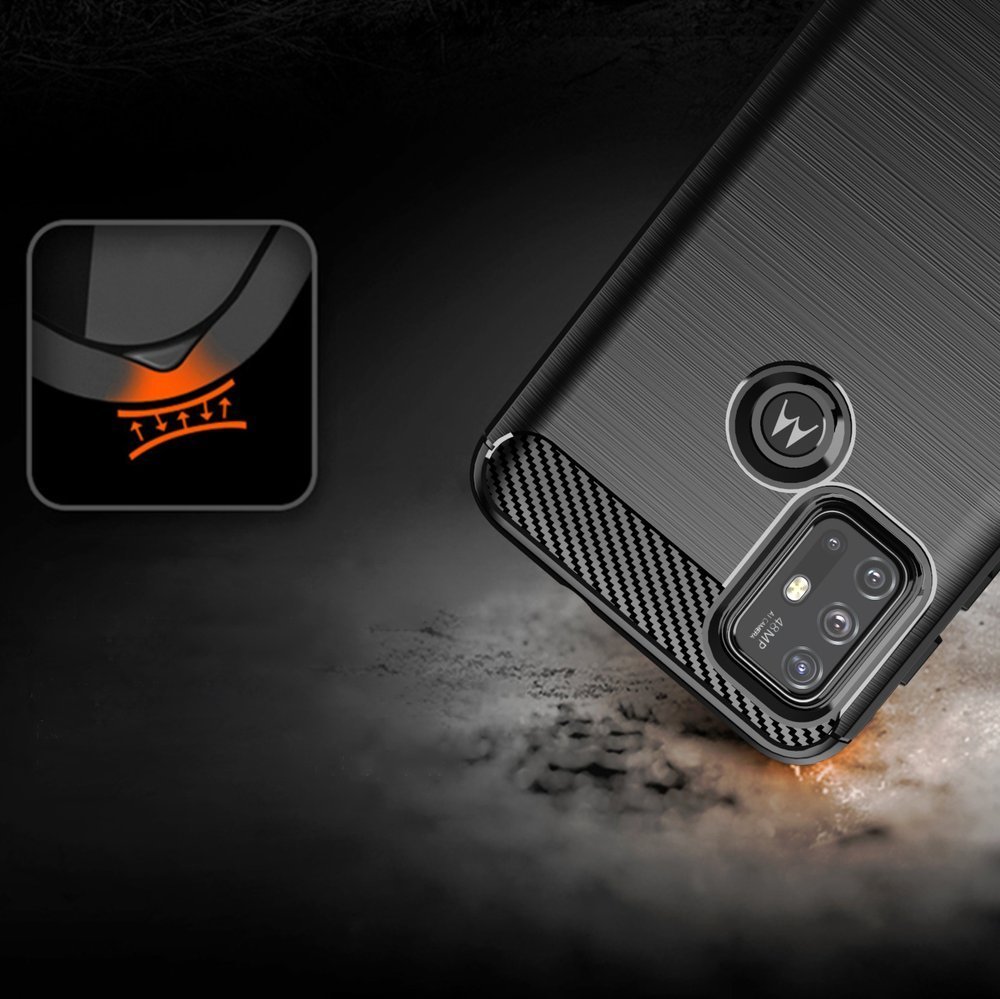 Pokrowiec Carbon Case czarny Motorola Moto G30 / 5