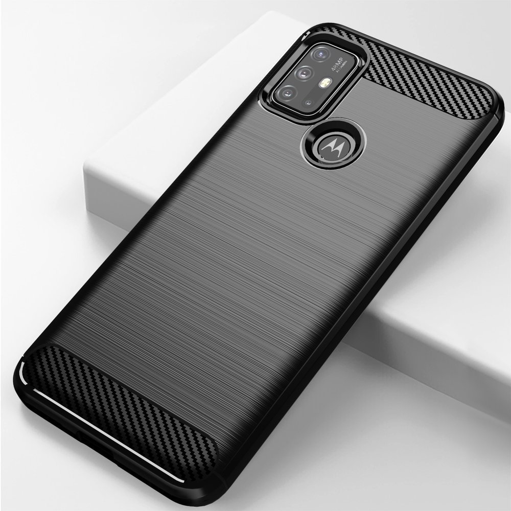 Pokrowiec Carbon Case czarny Motorola Moto G30 / 7