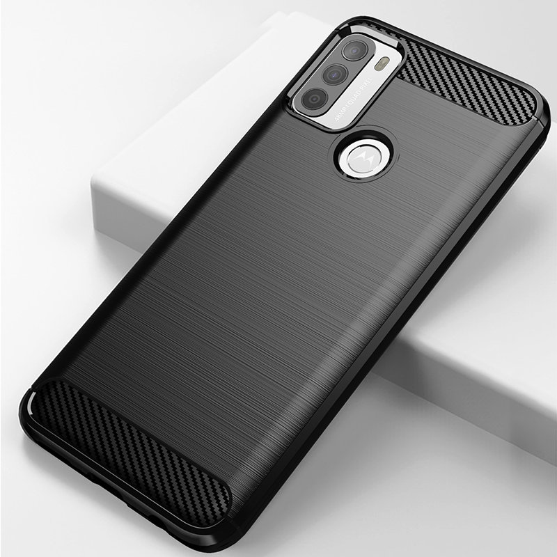 Pokrowiec Carbon Case czarny Motorola Moto G50 / 2