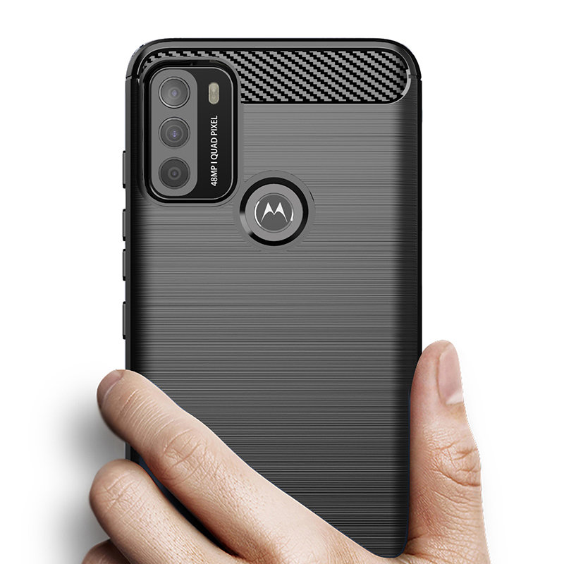 Pokrowiec Carbon Case czarny Motorola Moto G50 / 4