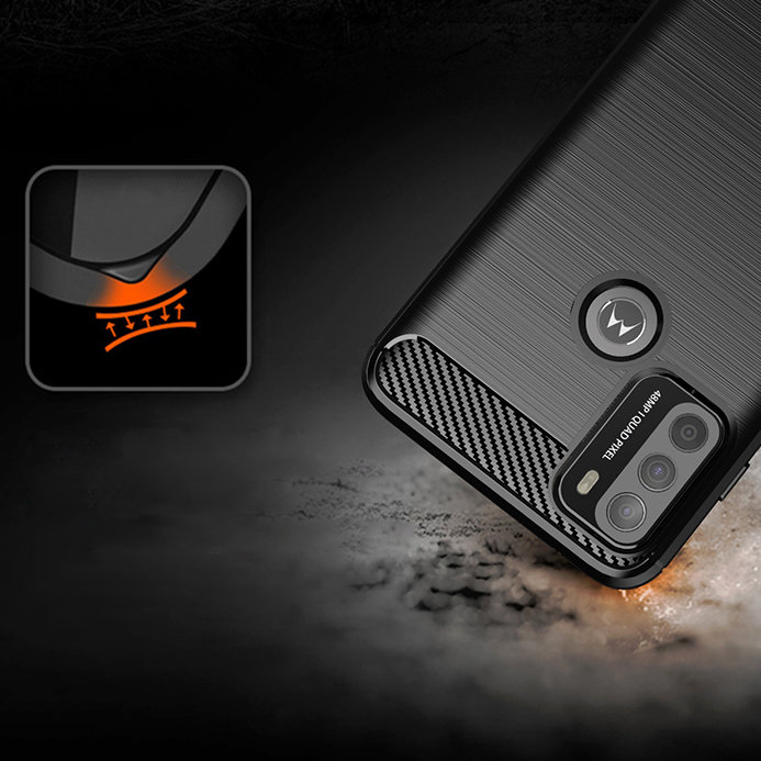 Pokrowiec Carbon Case czarny Motorola Moto G50 / 9