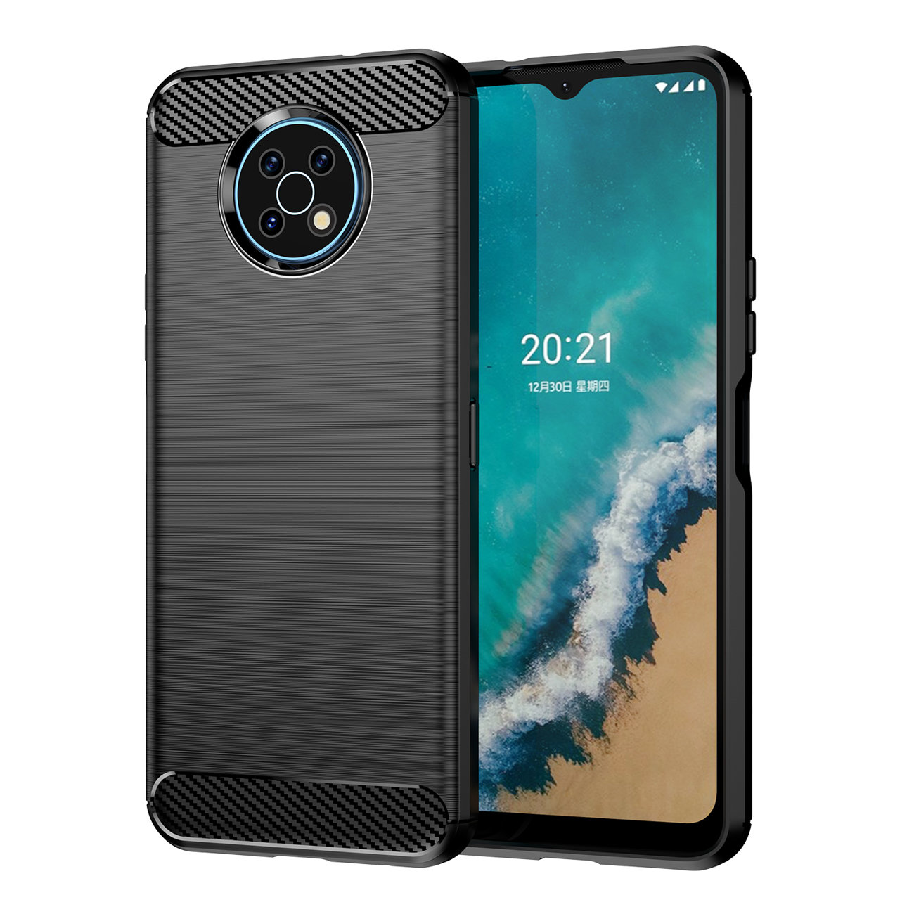 Pokrowiec Carbon Case czarny Motorola Moto G50
