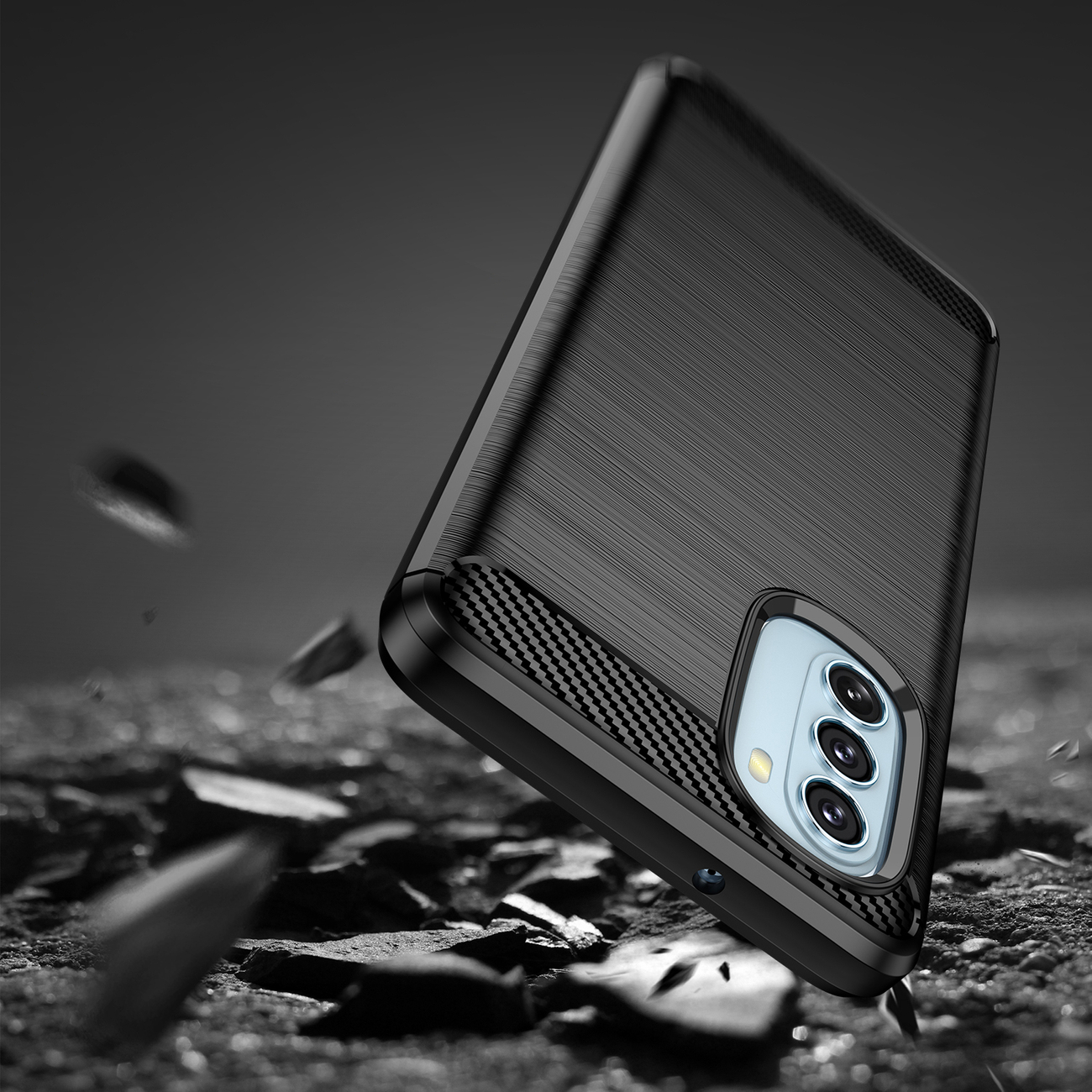 Pokrowiec Carbon Case czarny Motorola Moto G51 5G / 7