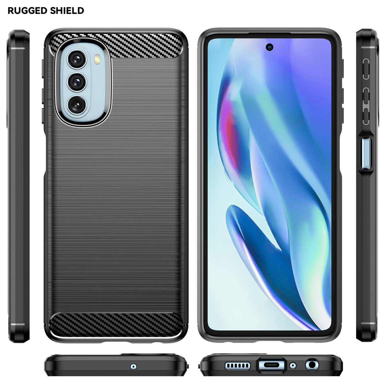 Pokrowiec Carbon Case czarny Motorola Moto G51 5G / 8