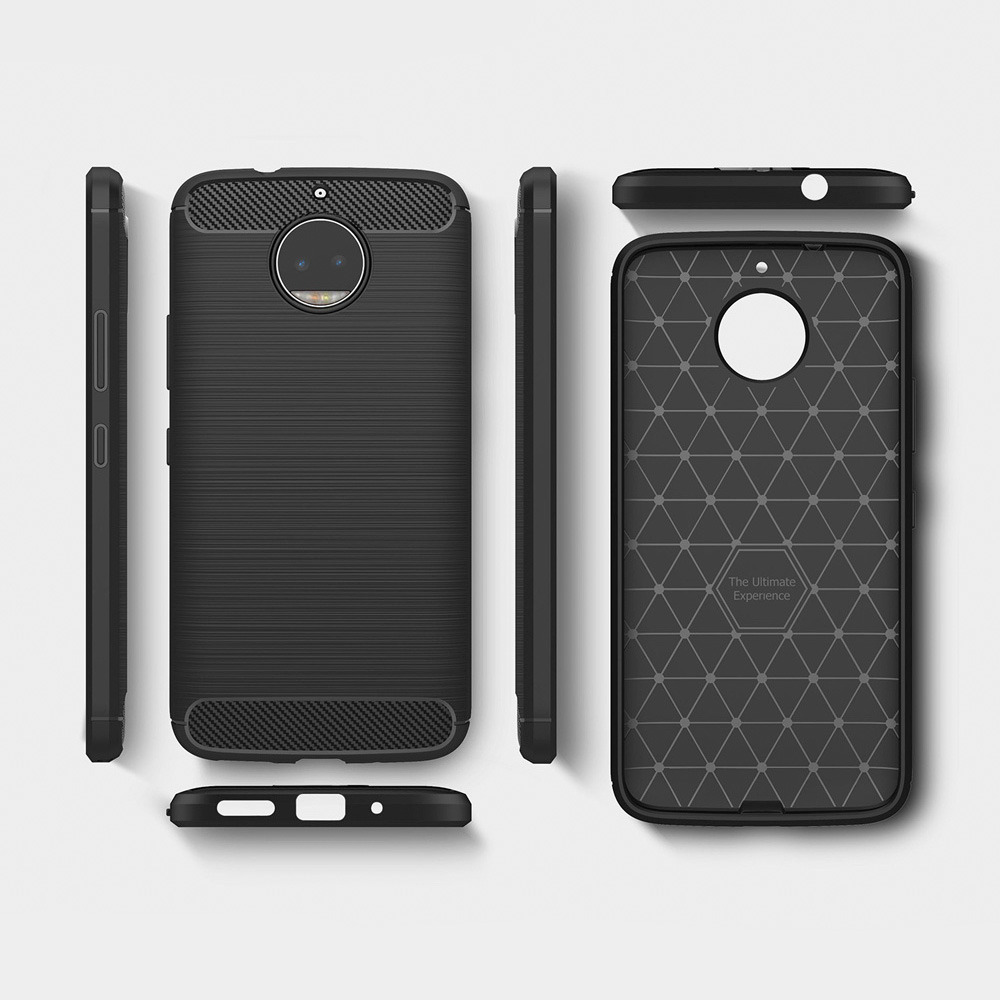 Pokrowiec Carbon Case czarny Motorola Moto G5S / 6