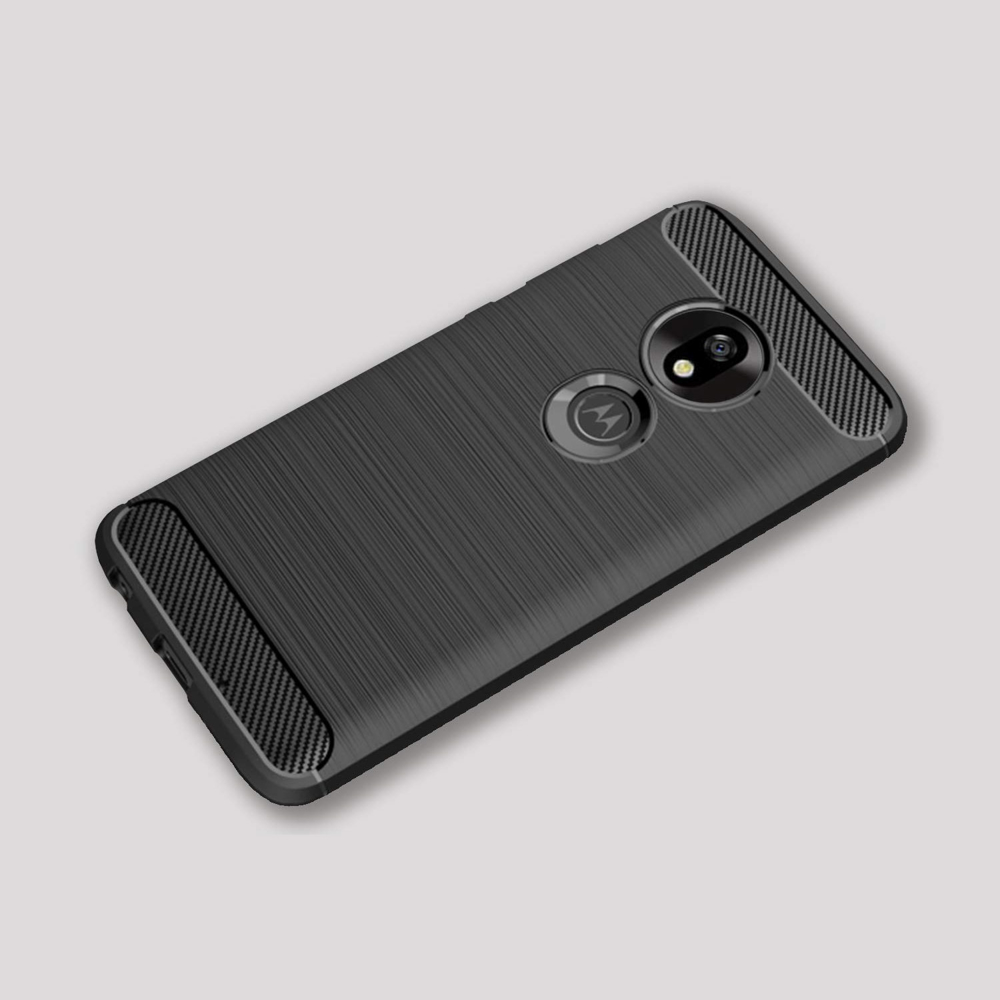 Pokrowiec Carbon Case czarny Motorola Moto G7 Play / 2