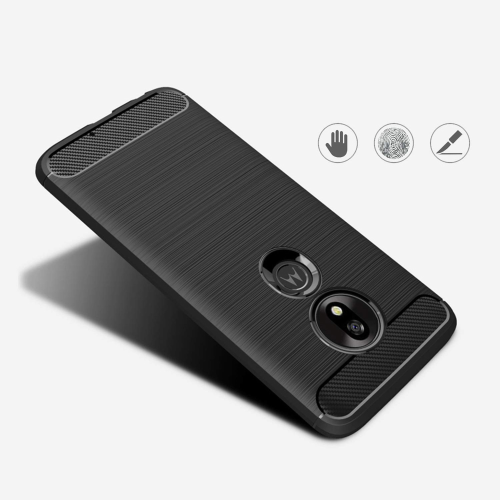 Pokrowiec Carbon Case czarny Motorola Moto G7 Play / 3