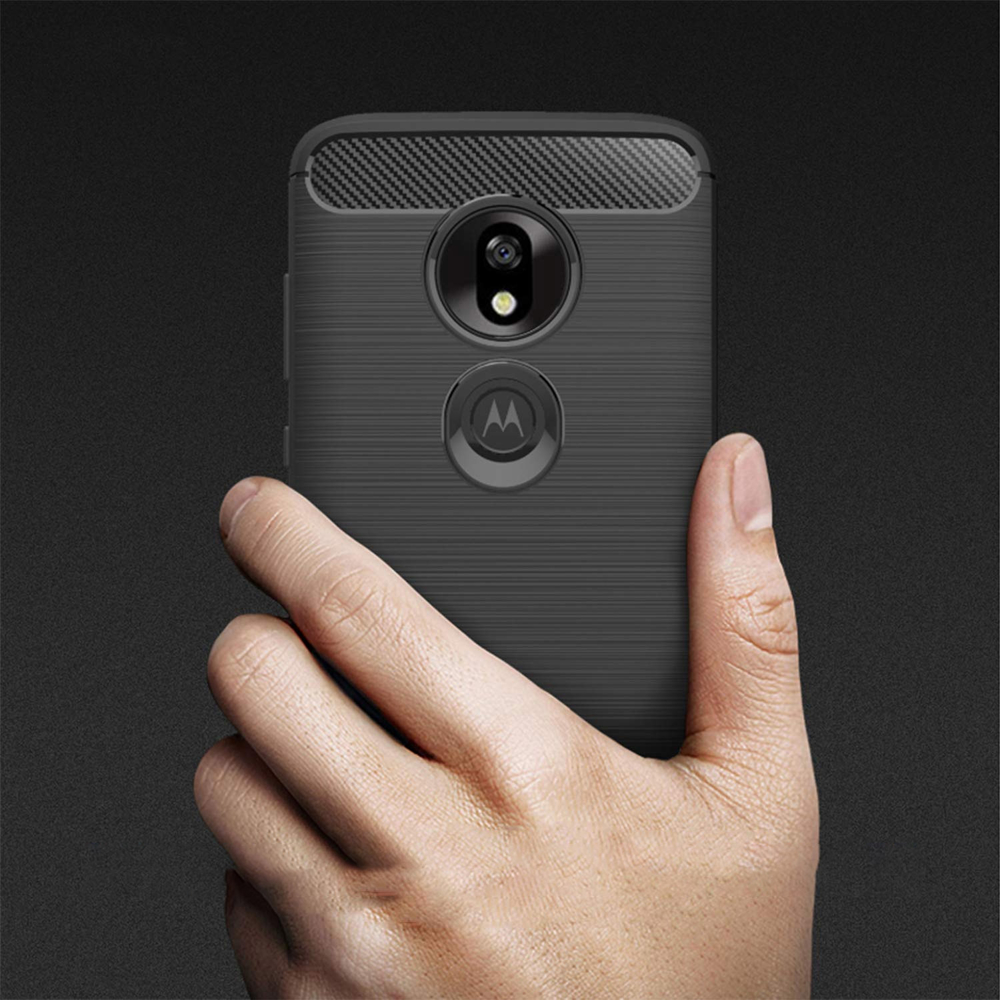 Pokrowiec Carbon Case czarny Motorola Moto G7 Play / 4