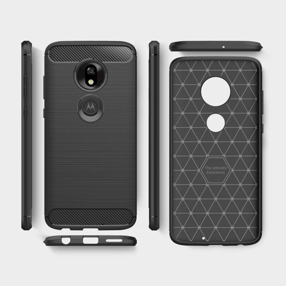 Pokrowiec Carbon Case czarny Motorola Moto G7 Play / 6