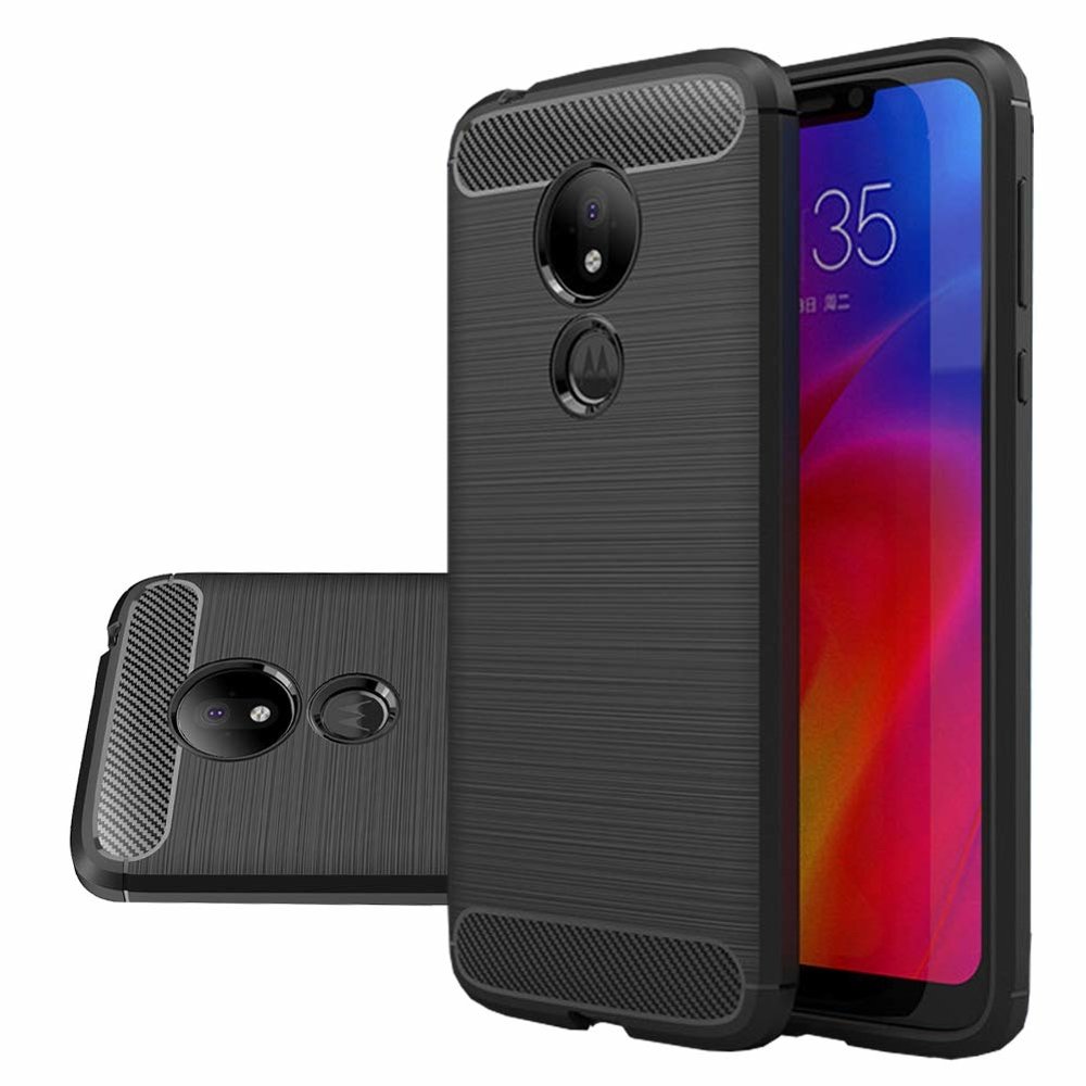 Pokrowiec Carbon Case czarny Motorola Moto G7 Power