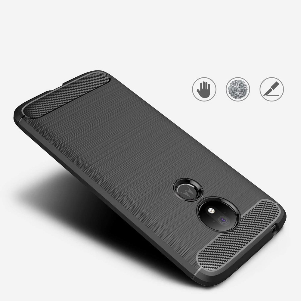 Pokrowiec Carbon Case czarny Motorola Moto G7 Power / 2
