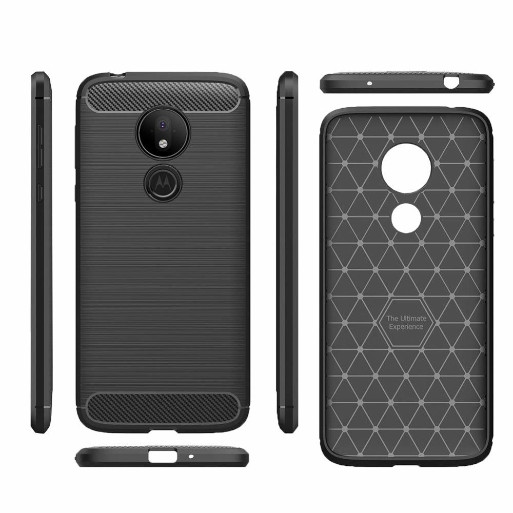 Pokrowiec Carbon Case czarny Motorola Moto G7 Power / 4
