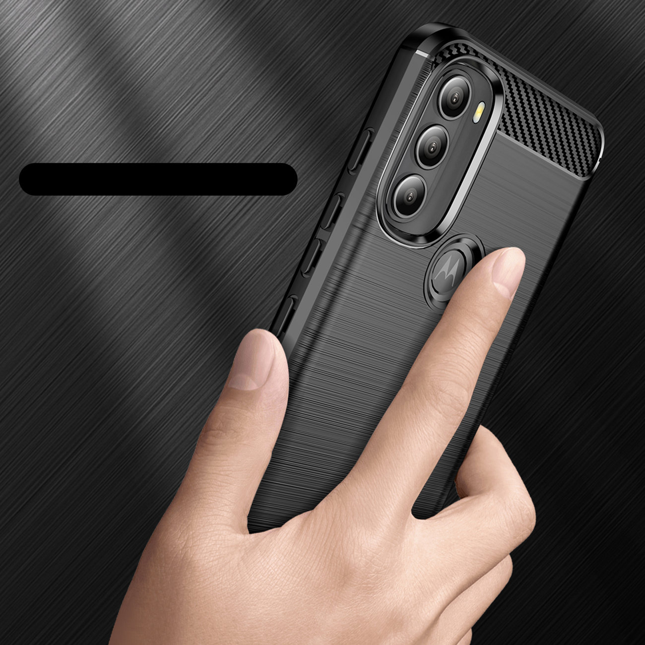 Pokrowiec Carbon Case czarny Motorola Moto G71 5G / 3