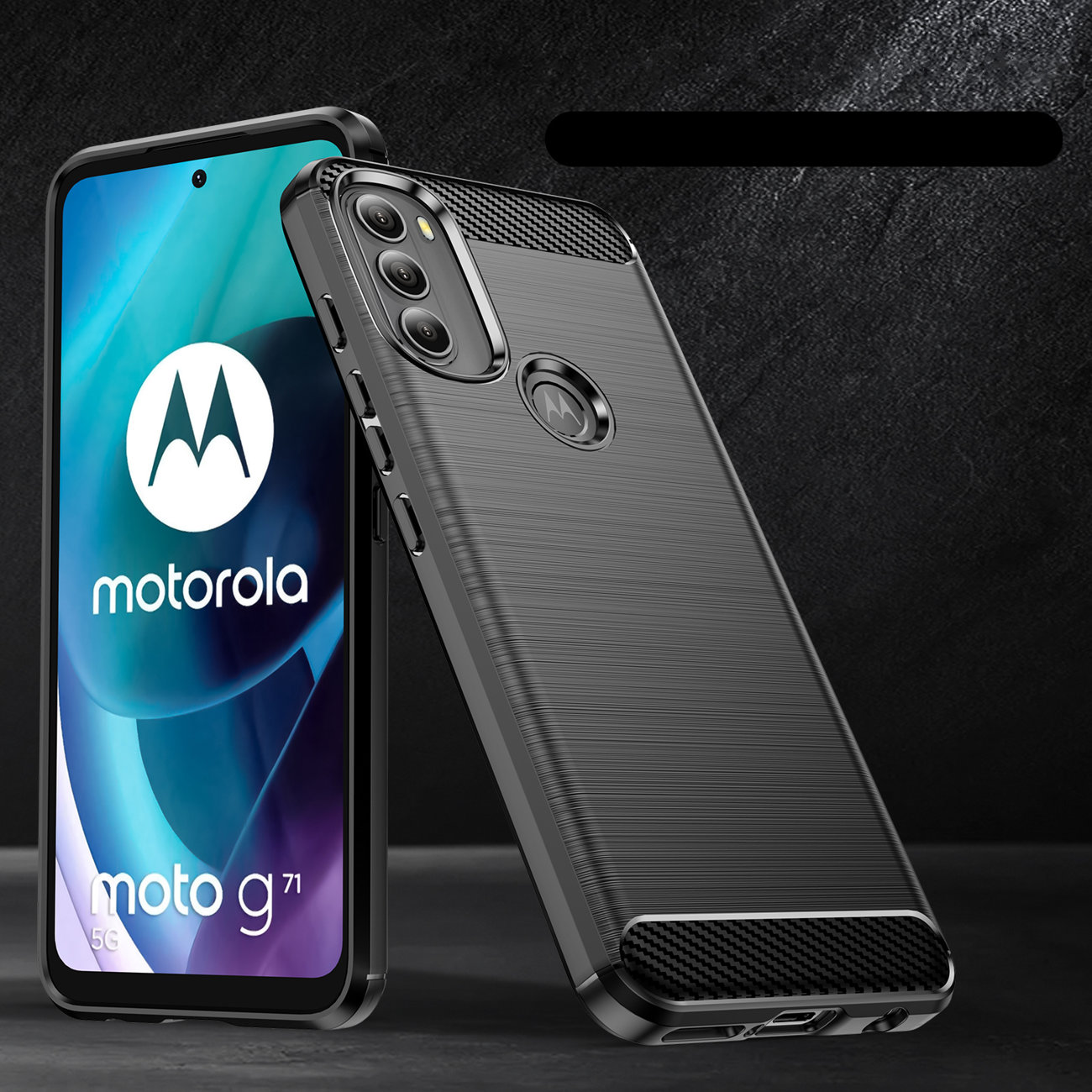 Pokrowiec Carbon Case czarny Motorola Moto G71 5G / 6
