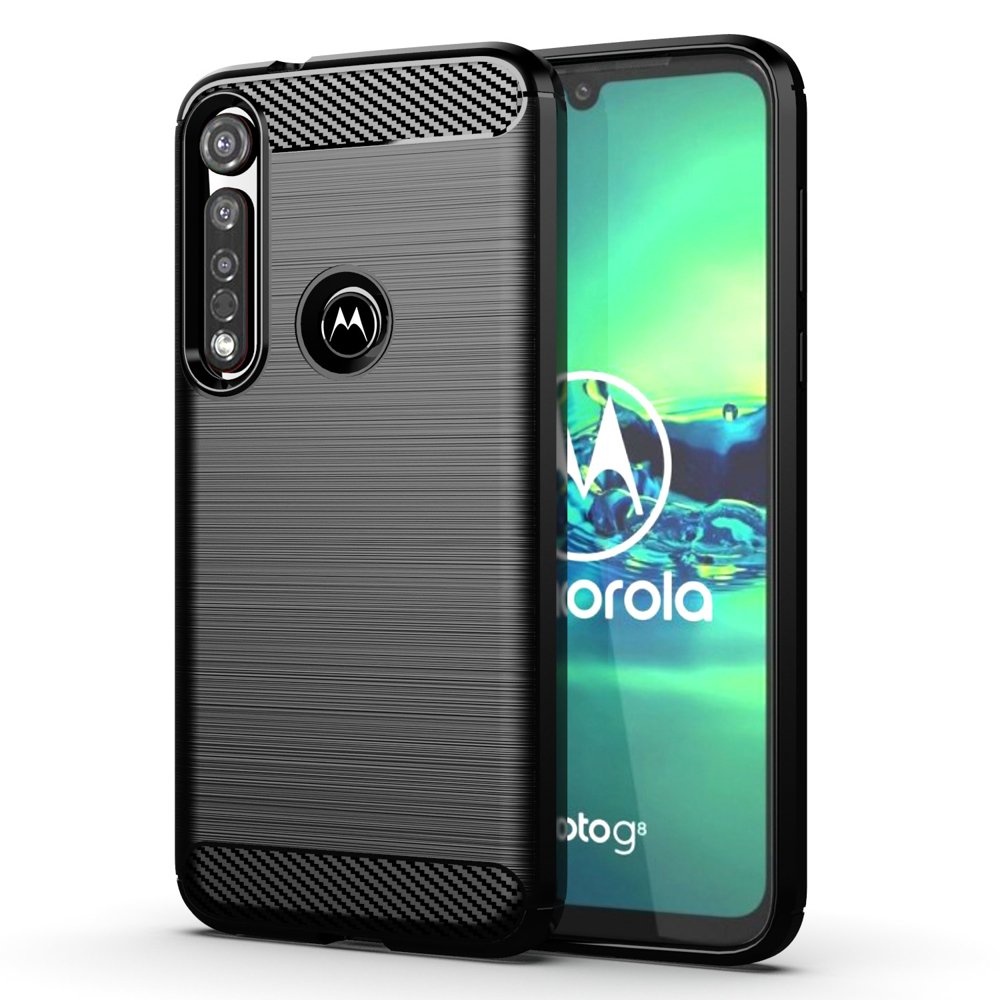 Pokrowiec Carbon Case czarny Motorola Moto G8 Plus