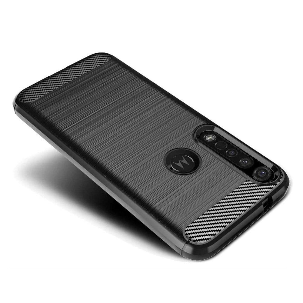 Pokrowiec Carbon Case czarny Motorola Moto G8 Plus / 3